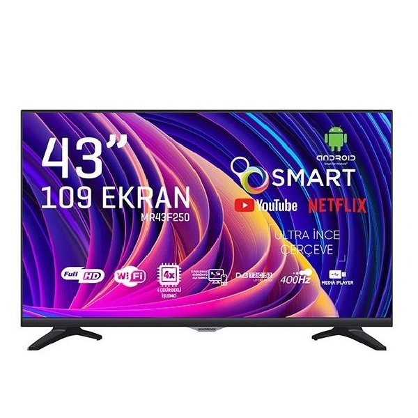 ტელევიზორი Nordmende NM43F250, 43", Smart TV, Android, HDMI, USB, Wifi, Black