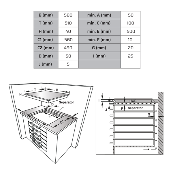 ჩასაშენებელი ქურის ზედაპირი Vox EBG310GIX, Built-in, Inox