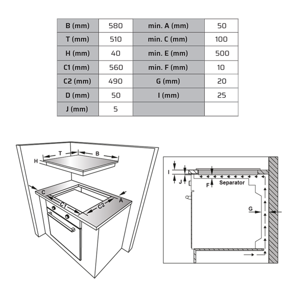 ჩასაშენებელი ქურის ზედაპირი Vox EBG310GIX, Built-in, Inox