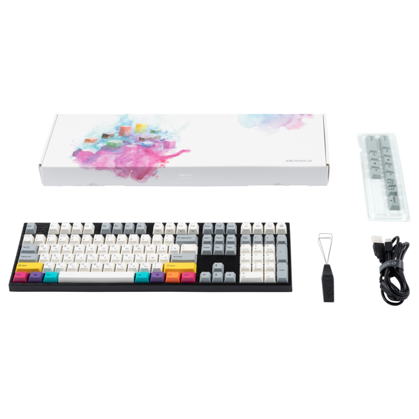 კლავიატურა Varmilo MA108M V2 CMYK, EC Rose V2, Wired, LED, USB, Gaming Keyboard