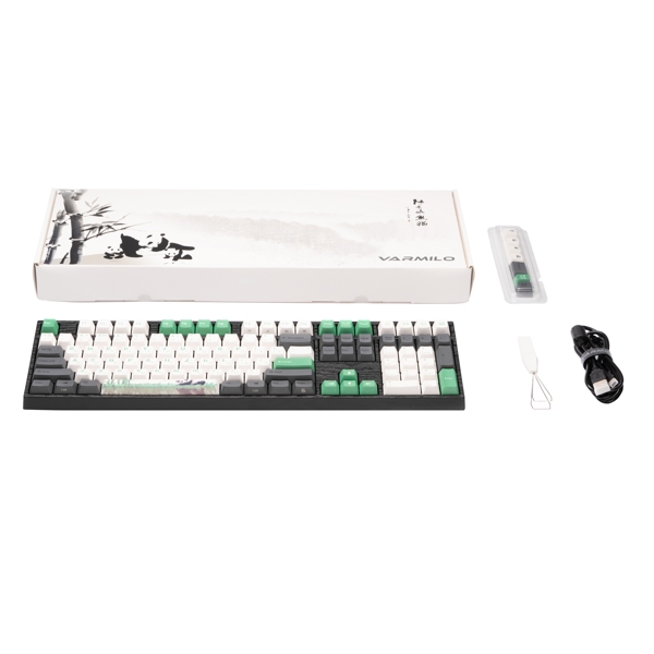 კლავიატურა Varmilo VA108M Panda R2, Cherry MX Red, Wired, LED, USB, Gaming Keyboard