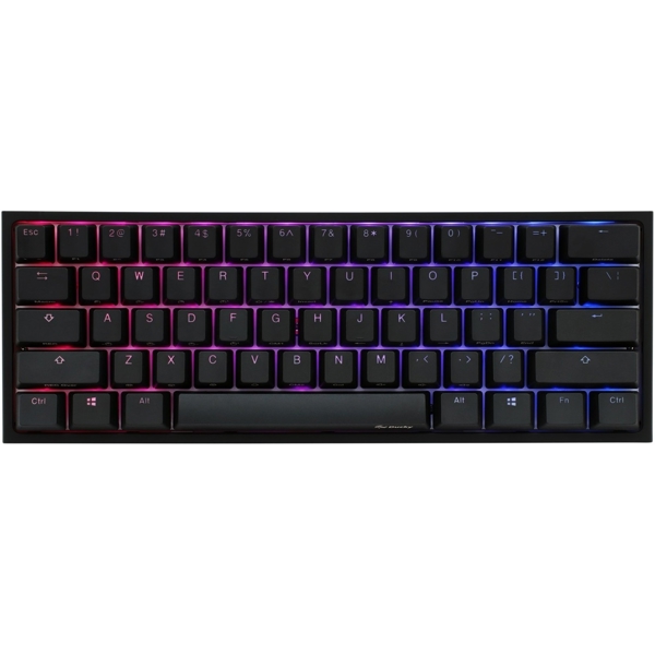 კლავიატურა Ducky One 2 Mini, Cherry Silent Red, Wired, RGB, USB, Gaming Keyboard, Black/White