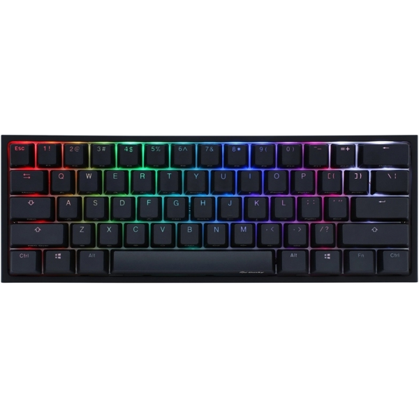 Ducky One 2 Mini, Cherry Black, Wired, RGB, USB, Gaming Keyboard, Black/White