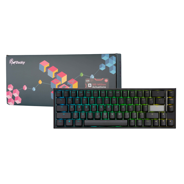 კლავიატურა Ducky One 2 SF, Cherry Black, Wired, RGB, USB, Gaming Keyboard, Black/White