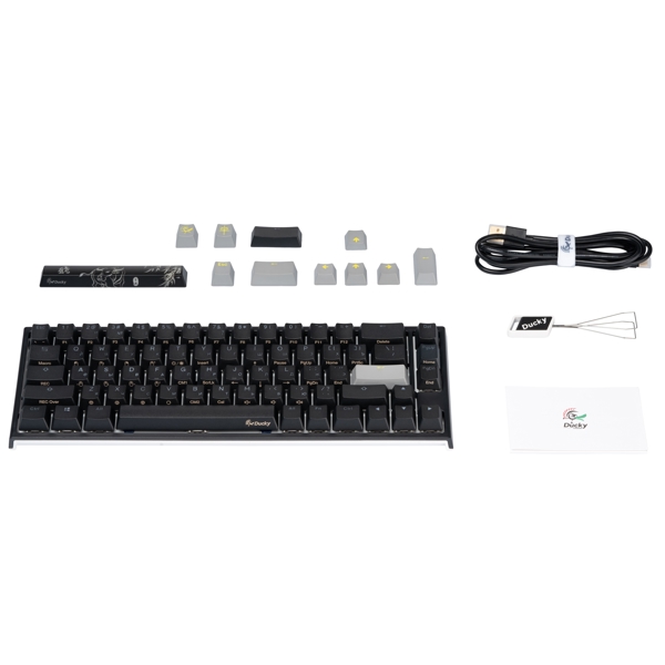 კლავიატურა Ducky One 2 SF, Cherry Silent Red, Wired, RGB, USB, Gaming Keyboard, Black/White