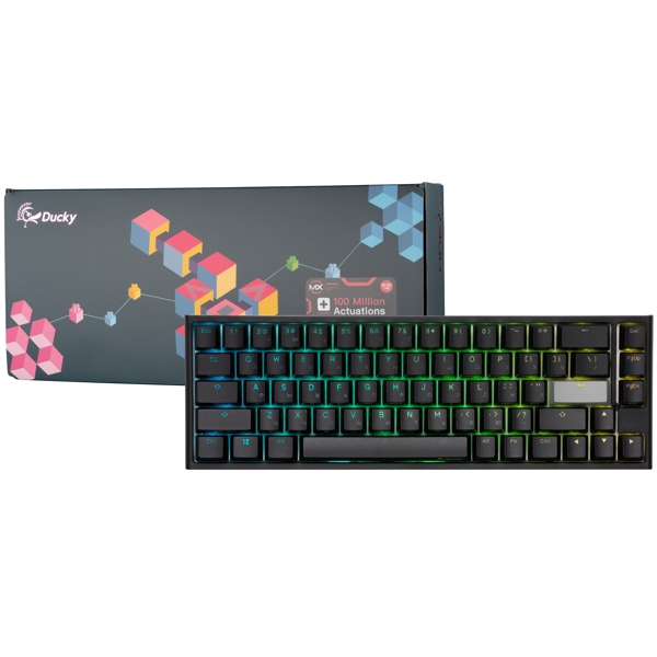 კლავიატურა Ducky One 2 SF, Cherry Silent Red, Wired, RGB, USB, Gaming Keyboard, Black/White