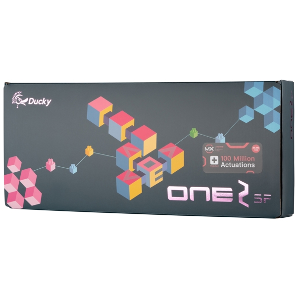 კლავიატურა Ducky One 2 SF, Cherry Silent Red, Wired, RGB, USB, Gaming Keyboard, Black/White