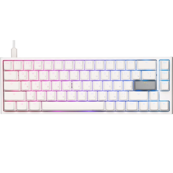 კლავიატურა Ducky One 2 SF, Cherry Black, Wired, RGB, USB, Gaming Keyboard, White