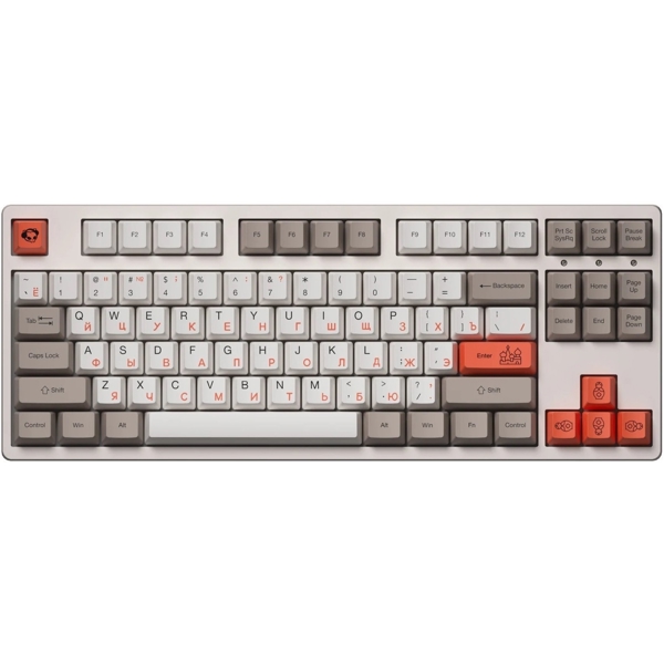 კლავიატურა Akko 3087 Steam Engine, CS Radiant Red, Wired, USB-C, Gaming Keyboard, Gray