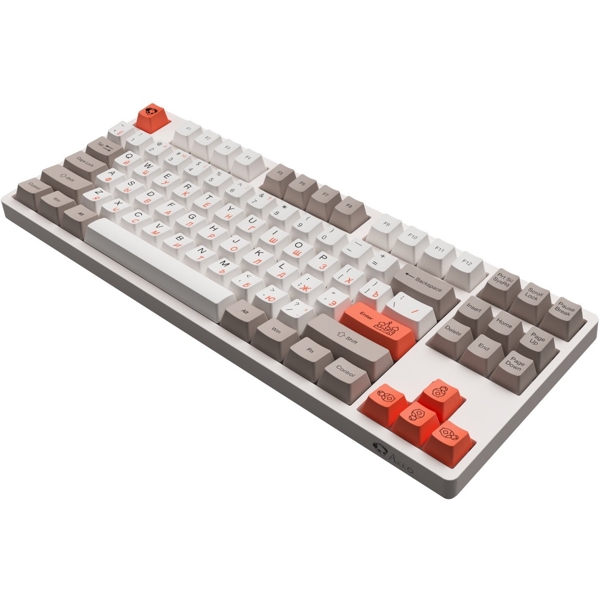 კლავიატურა Akko 3087 Steam Engine, CS Radiant Red, Wired, USB-C, Gaming Keyboard, Gray