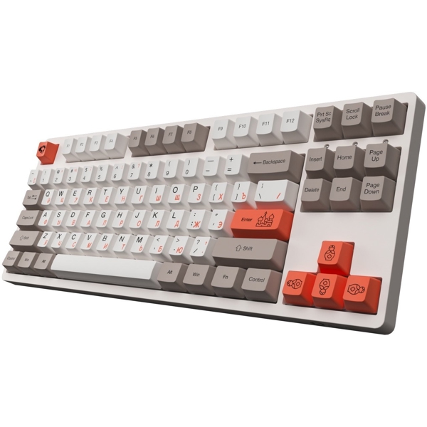 კლავიატურა Akko 3087 Steam Engine, CS Radiant Red, Wired, USB-C, Gaming Keyboard, Gray