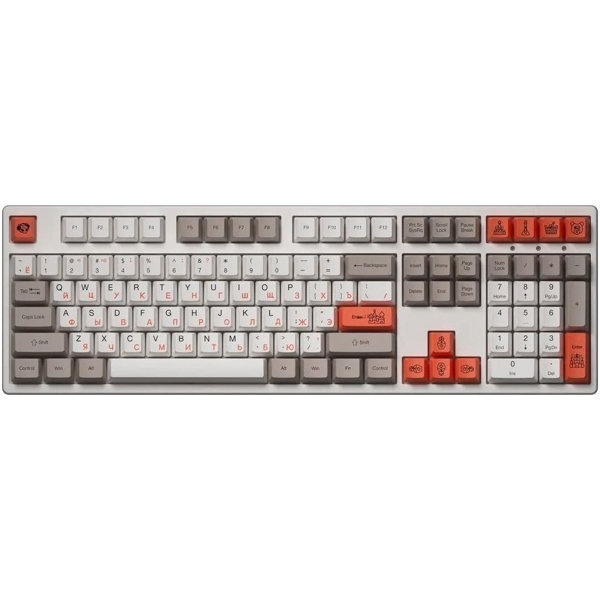 კლავიატურა Akko 3108 Steam Engine, CS Radiant Red, Wired, USB-C, Gaming Keyboard, Gray