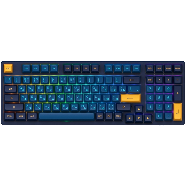 კლავიატურა Akko 3098N Macaw, CS Radiant Red, Wired, RGB, USB-C, Gaming Keyboard, Blue