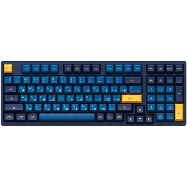 კლავიატურა Akko 3098N Macaw, CS Radiant Red, Wired, RGB, USB-C, Gaming Keyboard, Blue