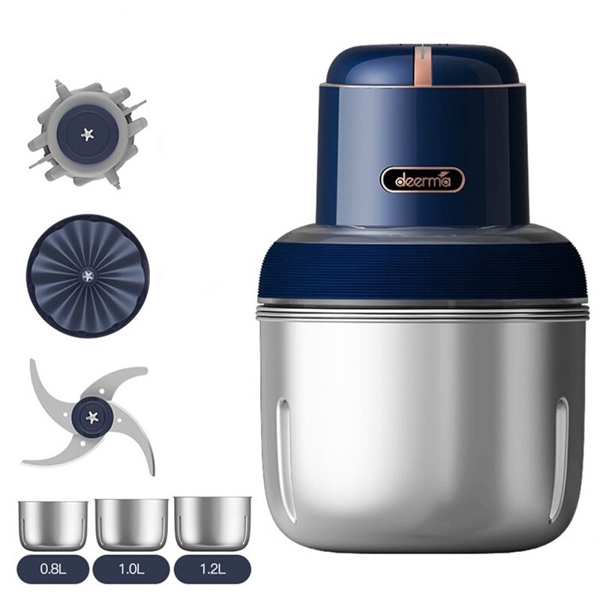 Xiaomi Deerma DEM-JR08, 220W, 1.2L, Food Processor, Blue/Silver