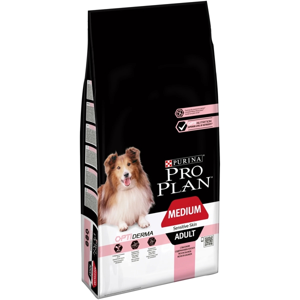 ძაღლის საკვები ProPlan 7613035120464 Adult Dogs, Medium, Sensitive Skin, Salmon, 14Kg