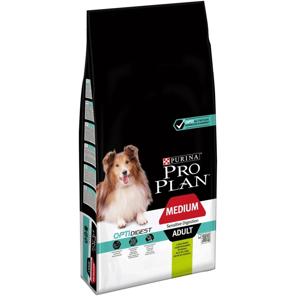 ძაღლის საკვები ProPlan 7613035214774 Adult Dogs, Medium, Sensitive Digestion, Lamb, 14Kg