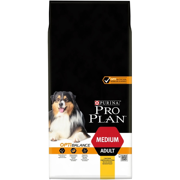 ძაღლის საკვები ProPlan 7613035120488 Adult Dogs, Medium, Dental Care, Chicken, 14Kg