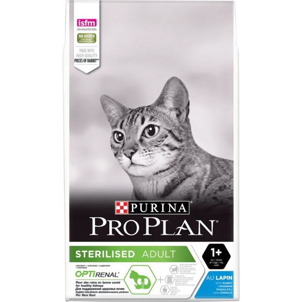 კატის საკვები ProPlan 7613033566486 Adult Cats, Sterilised, pH Balance, Rabbit, 10Kg