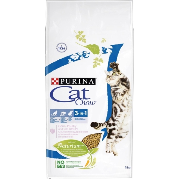 კატის საკვები Cat Chow 7613034153333 Adult Cats, Urinary Care, Turkey, 15Kg