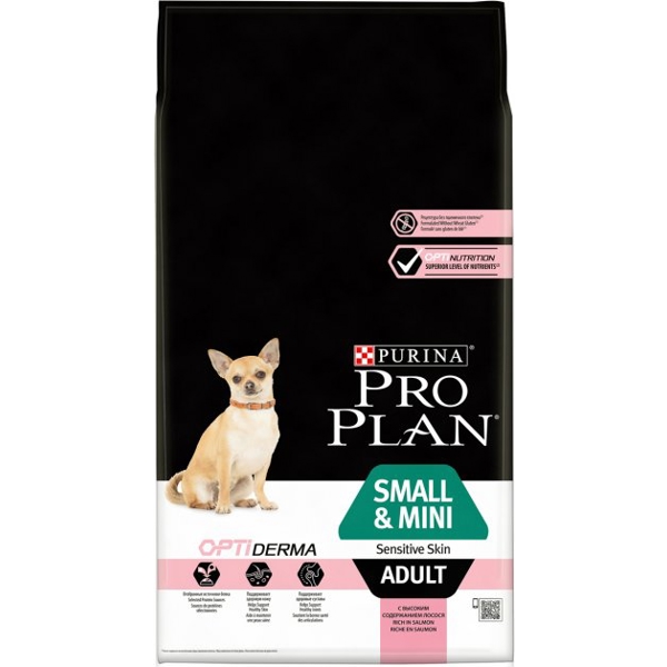 ძაღლის საკვები ProPlan 7613035123441 Adult Dogs, Small&Mini, Sensitive Skin, Salmon, 7Kg