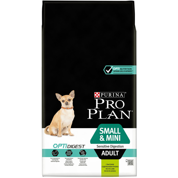 ძაღლის საკვები ProPlan 7613035227514 Adult Dogs, Small&Mini, Sensitive Digestion, Lamb, 7Kg