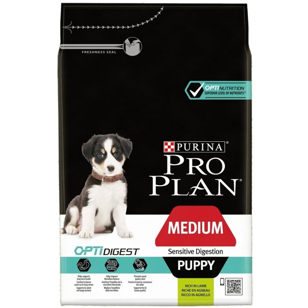 ძაღლის საკვები ProPlan 7613035214811 Puppy, Medium, Sensitive Digestion, Lamb, 3kg