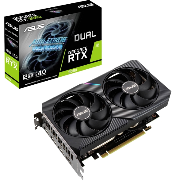 ვიდეო დაფა Asus 90YV0GB3-M0NA10, GeForce RTX 3060, 12GB, 192bit, HDMI, DP, Black