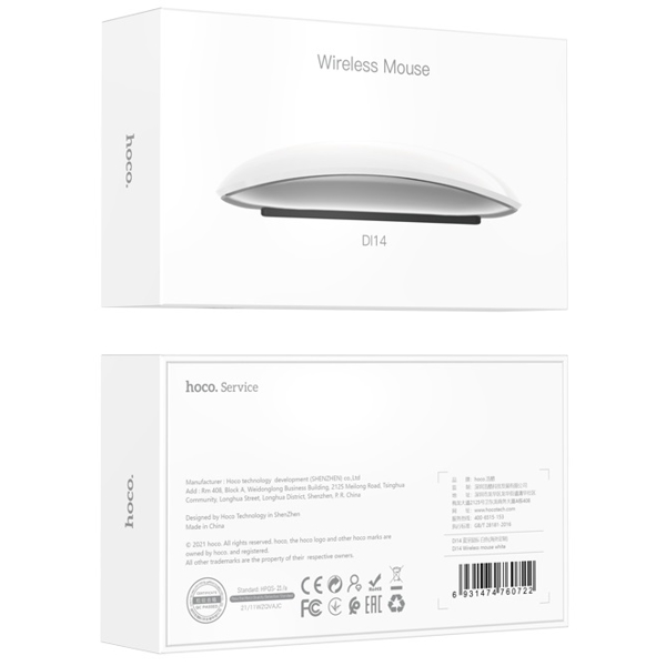 მაუსი Hoco DI14, Wireless Mouse, Bluetooth, White