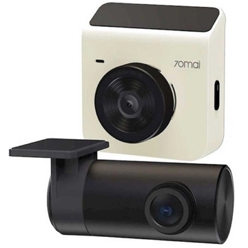 მანქანის ვიდეო რეგისტრატორი Xiaomi 70mai Dash Cam A400 + Rear Cam, Resolution 2560x1440, WiFi, LCD Screen, 145° Wide Angle, Ivory