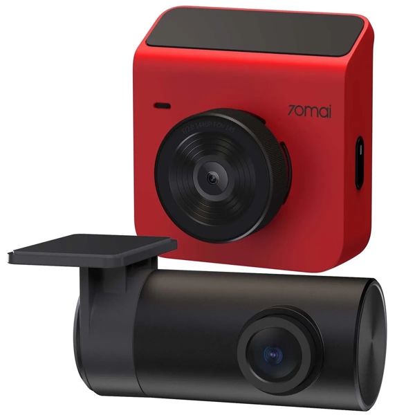 მანქანის ვიდეო რეგისტრატორი Xiaomi 70mai Dash Cam A400 + Rear Cam, Resolution 2560x1440, WiFi, LCD Screen, 145° Wide Angle, Red