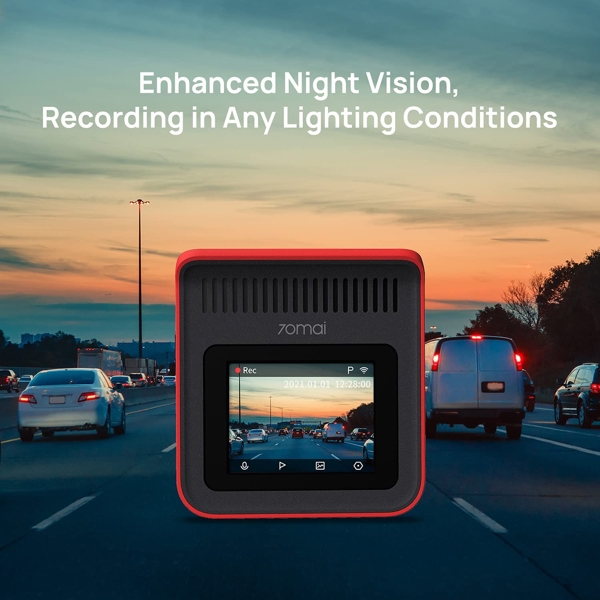 Xiaomi 70mai Dash Cam A400 + Rear Cam, Resolution 2560x1440, WiFi, LCD Screen, 145° Wide Angle, Red