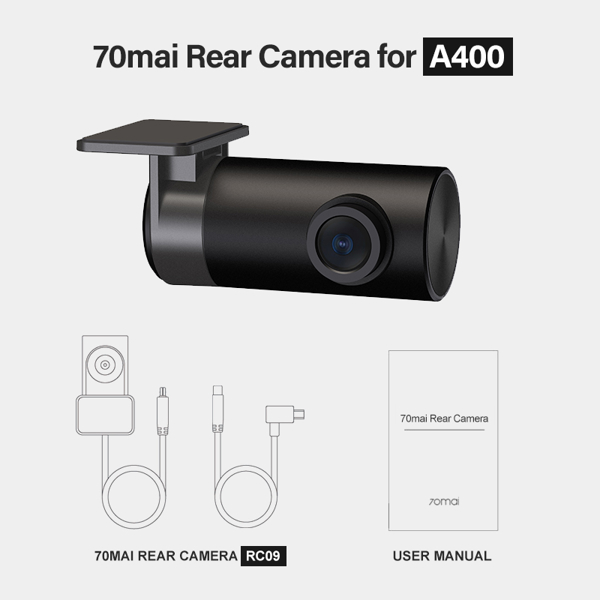 მანქანის ვიდეო რეგისტრატორი Xiaomi 70mai Rear Cam Midrive RC09, Resolution 1920×1080p, 140° Wide Angle, Black