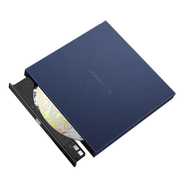 პორტატული DVD ჩამწერი UGREEN CM138 (40576) USB 2.0 Slim External USB DVD Optical Drive Read & Write Blue EOL