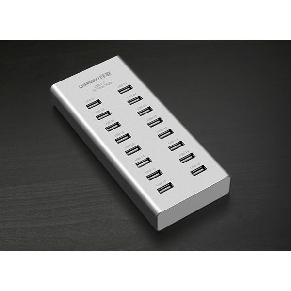 USB ჰაბი UGREEN 20298, 16 Port USB 2.0 Hub With 1m Cable, White