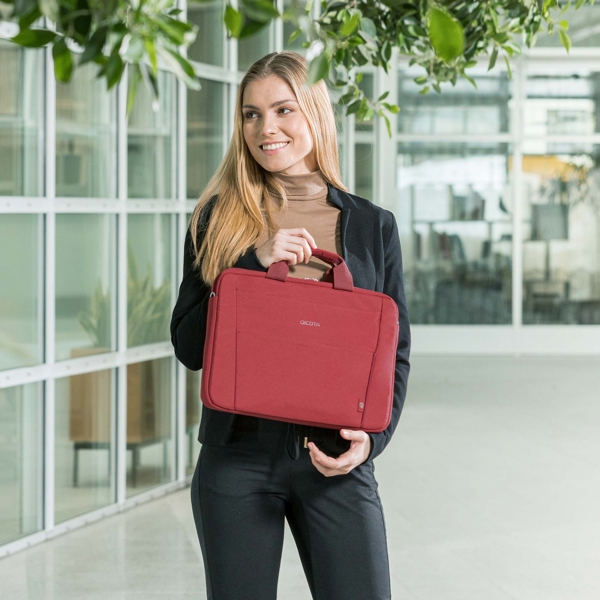 ნოუთბუქის ჩანთა Dicota D31306-RPET, 14.1", Laptop Bag, Red