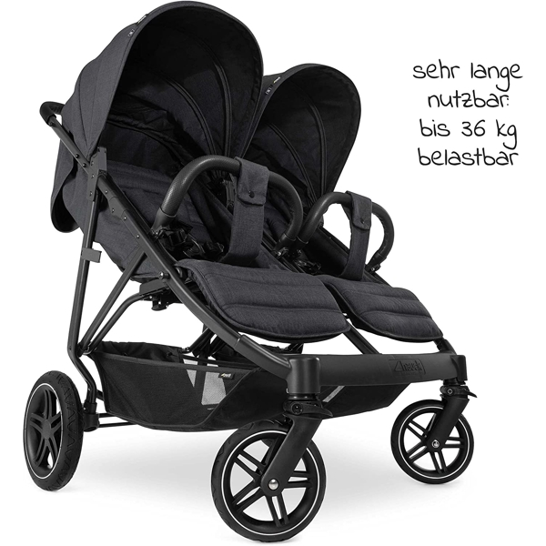 საბავშვო ეტლი Hauck 512180 Uptown Duo Twin Pushchair, Melange Black