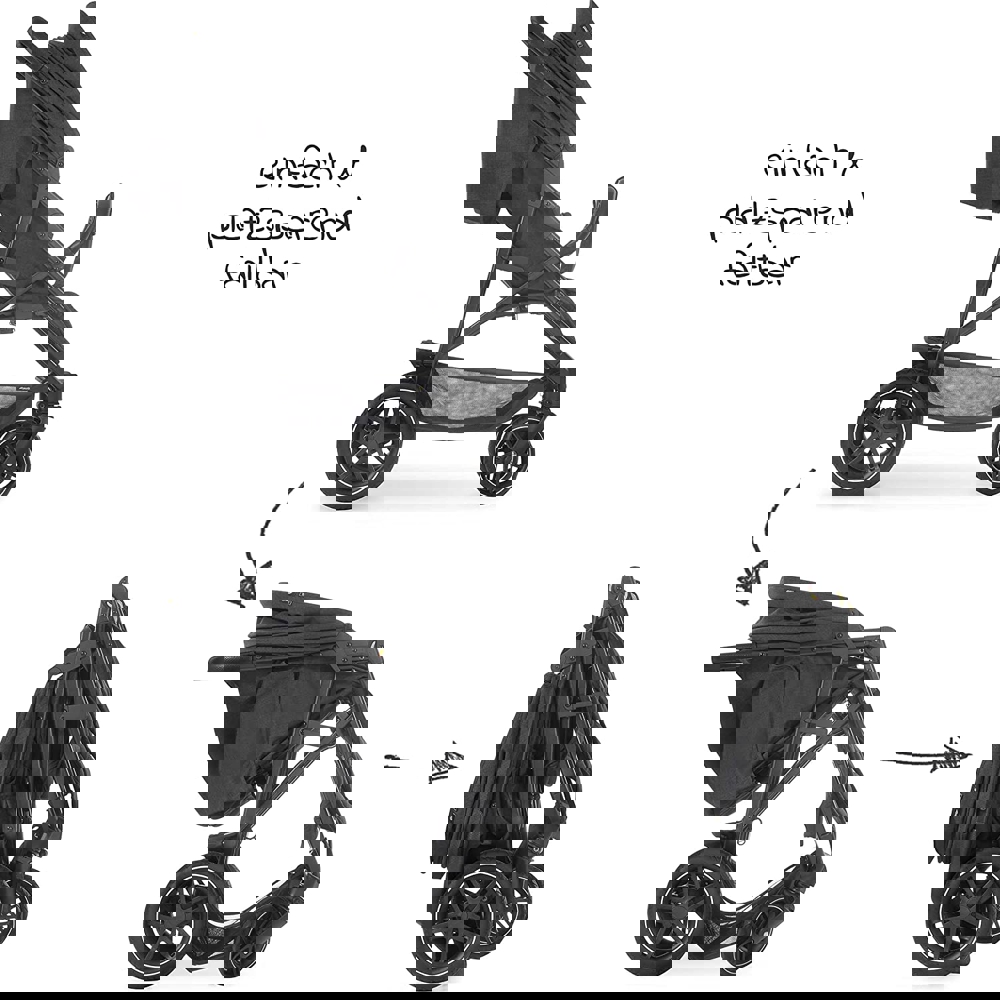 საბავშვო ეტლი Hauck 512180 Uptown Duo Twin Pushchair, Melange Black