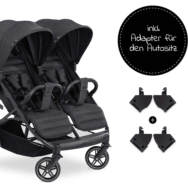 საბავშვო ეტლი Hauck 512180 Uptown Duo Twin Pushchair, Melange Black