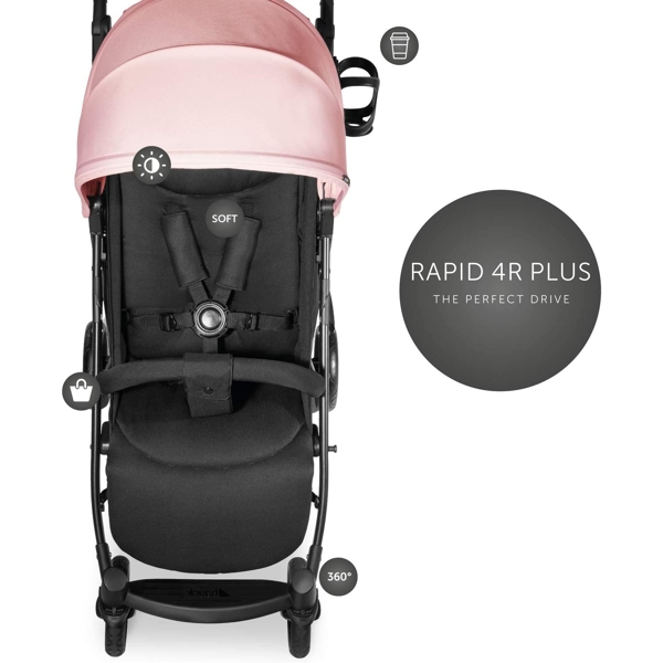 საბავშვო ეტლი Hauck 149911 Rapid 4R Trioset Black/Pink