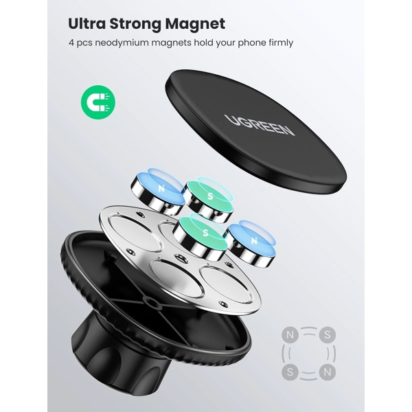 UGREEN LP292 (80785) Magnetic Phone Car Mount, Black