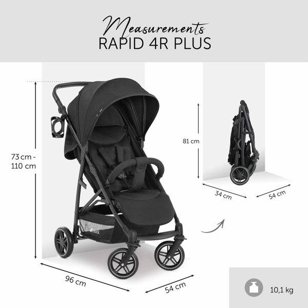 საბავშვო ეტლი Hauck 148426 Rapid 4R Plus Black