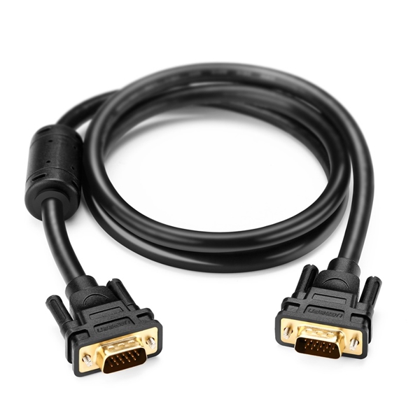 VGA კაბელი UGREEN VG101 (11646), VGA Male to Male Cable, 2m, Black