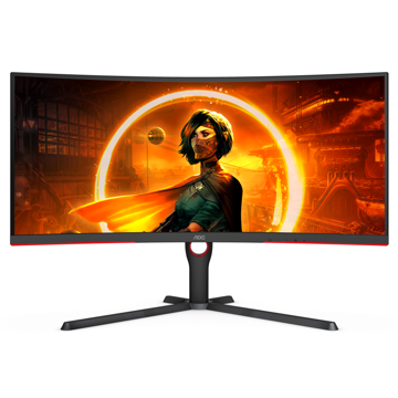 მონიტორი AOC CU34G3S/BK, 34", Curved Monitor, WQHD, WLED, VA, HDMI, DP, USB, Black