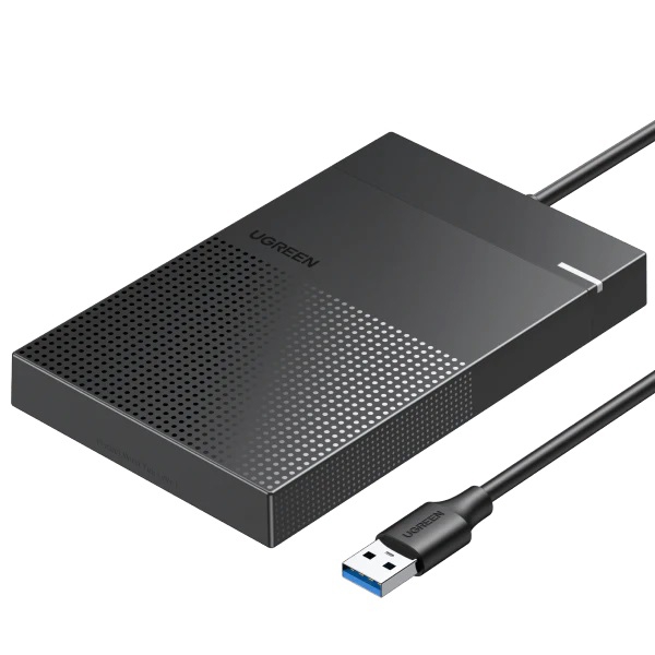 მყარი დისკის ქეისი UGREEN CM471 (30719) 2.5 Inch Hard Drive Enclosure With 50cm Cable, USB3.2 Gen 1, Black