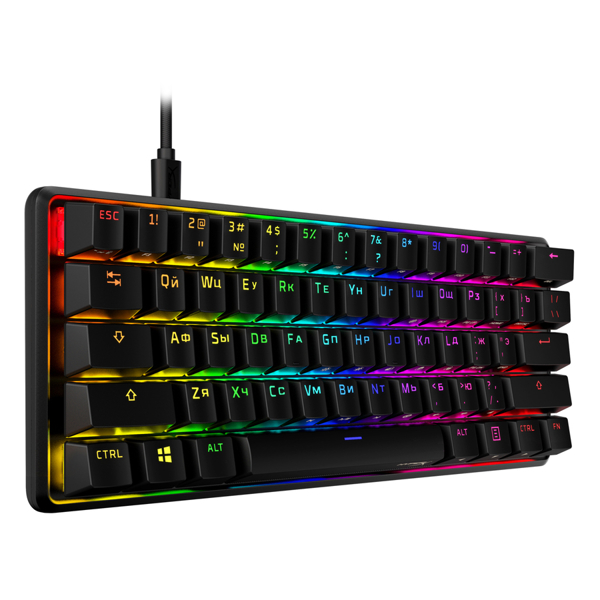 კლავიატურა HyperX HKBO1S-RB-RU/G Alloy Origins 60, Wired, RGB, USB, Gaming Keyboard, Black