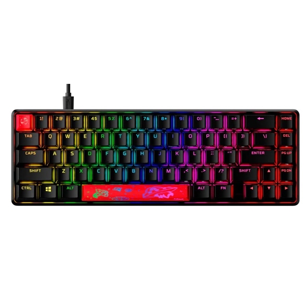 კლავიატურა HyperX 4P5D6AX#ACB Alloy Origins 65, Wired, RGB, USB-C, Gaming Keyboard, Black