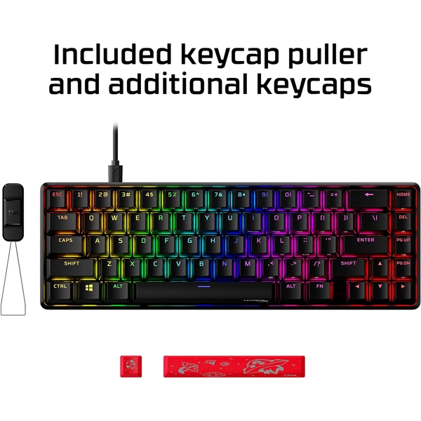 კლავიატურა HyperX 4P5D6AX#ACB Alloy Origins 65, Wired, RGB, USB-C, Gaming Keyboard, Black