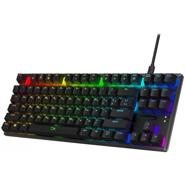 კლავიატურა HyperX HX-KB7BLX-RU Alloy Origins, Wired, RGB, USB-C, Gaming Keyboard, Black