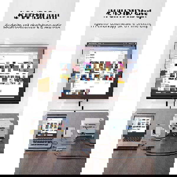 USB-C ჰაბი UGREEN CM511 (60383) Type-C, USB, HDMI, SD/TF, Silver 